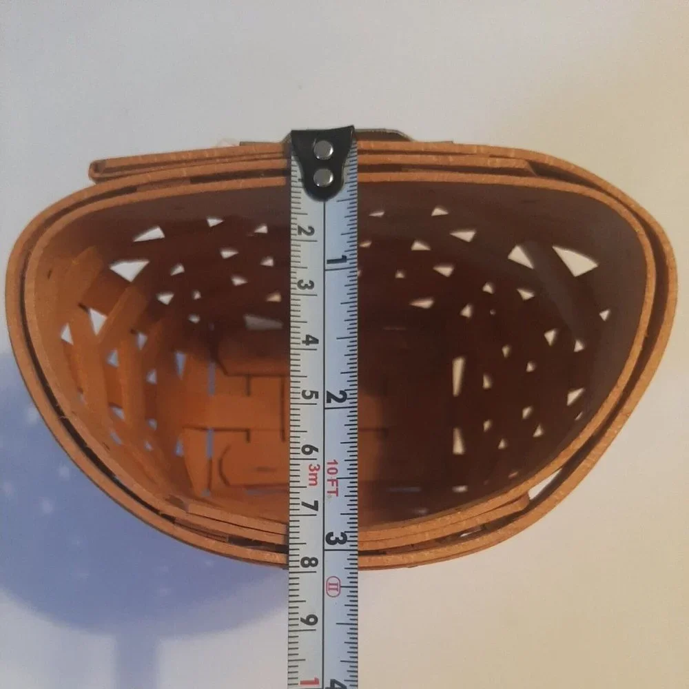 Longaberger Small Wall Pocket Basket 1999? Handwoven 3.5 Inches tall
